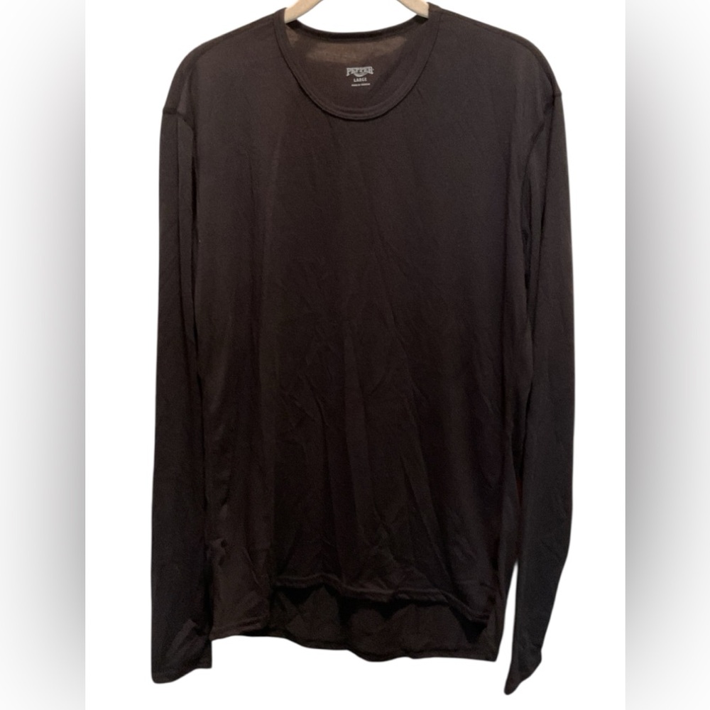 PEPPER Women’s Black, LongSleeve Semi Sheer Layer Tee